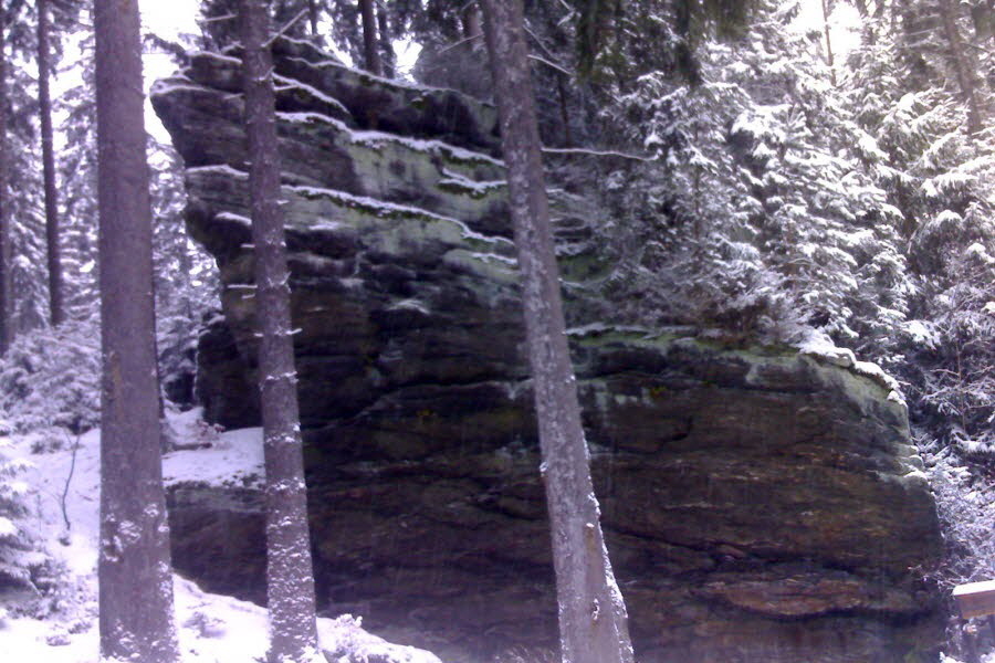 Am Froschfelsen im Winter